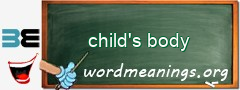 WordMeaning blackboard for child's body